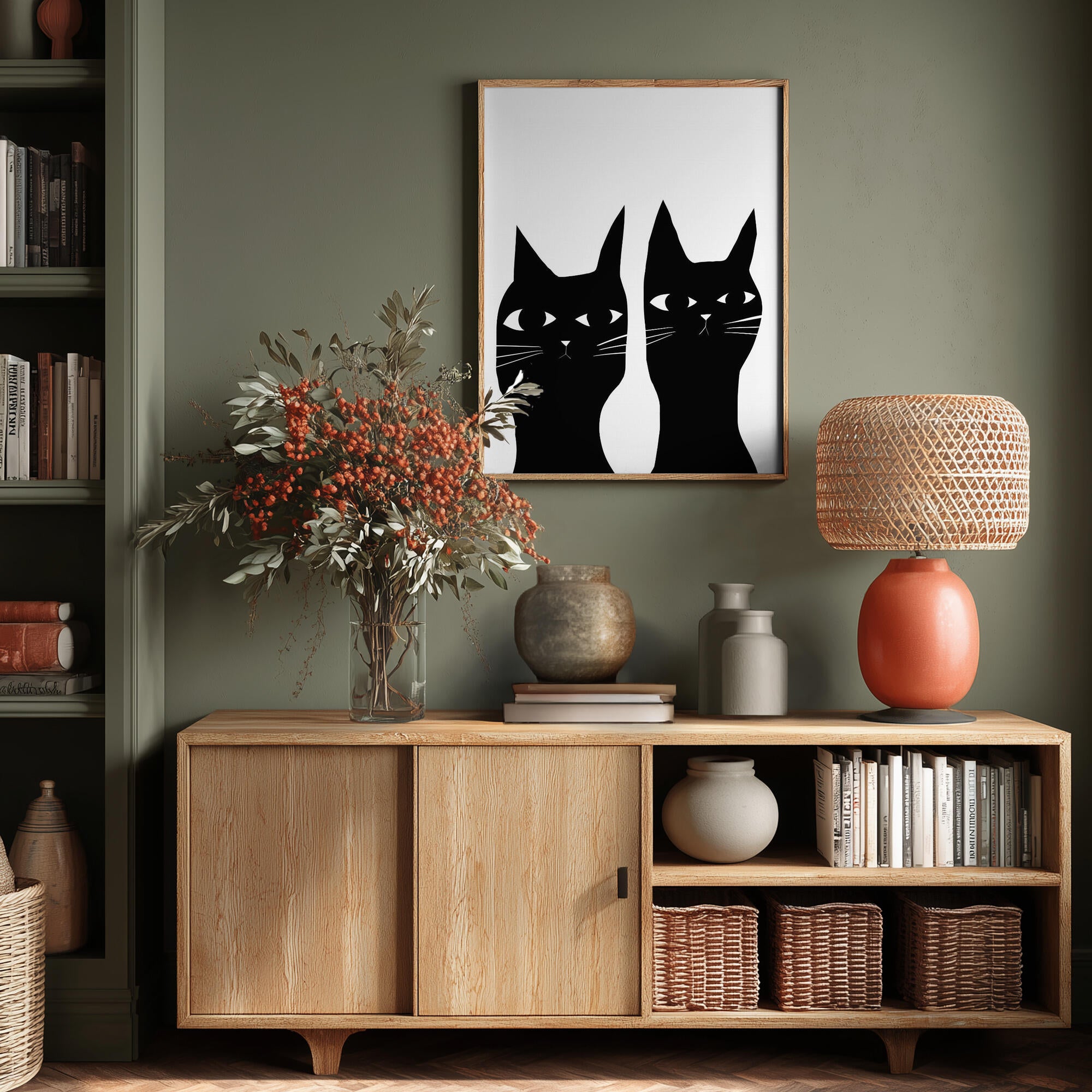 Two black cats