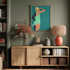 Vintage swimmer poster