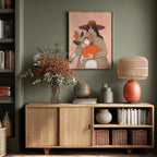 Woman in autumn in warm earth tones