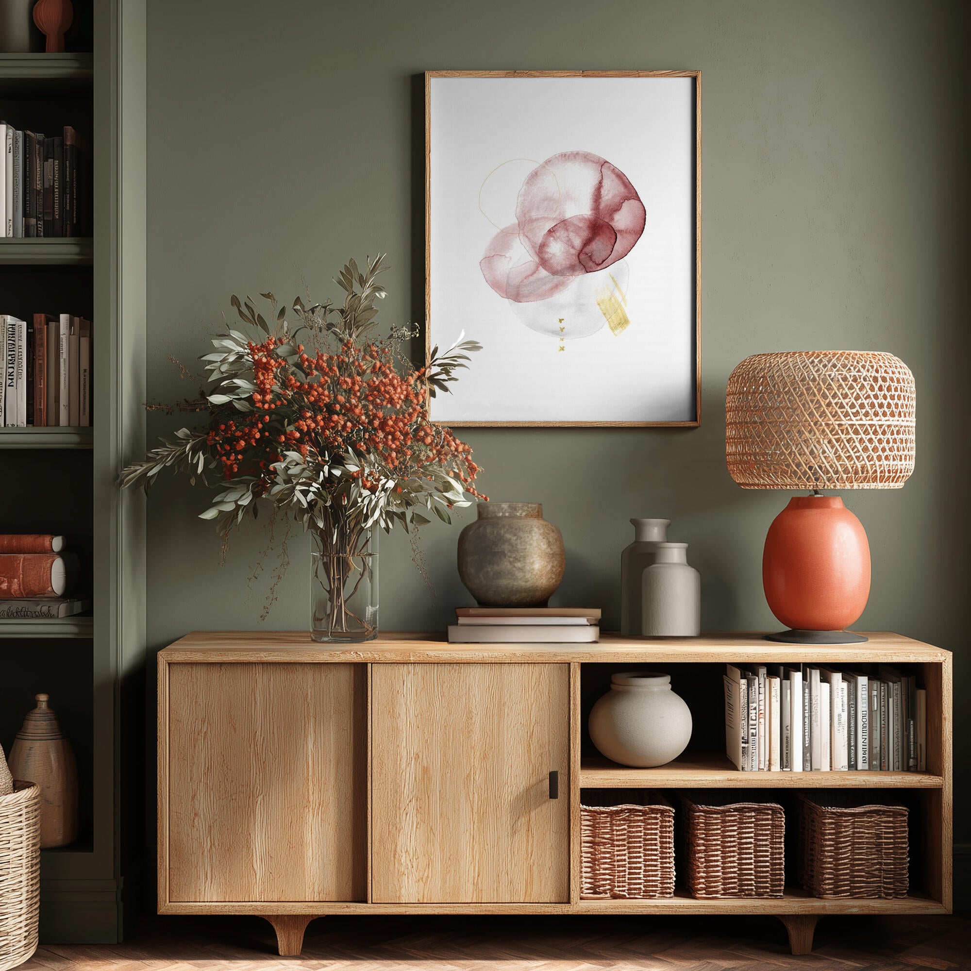 Blush Gold Abstract Flow