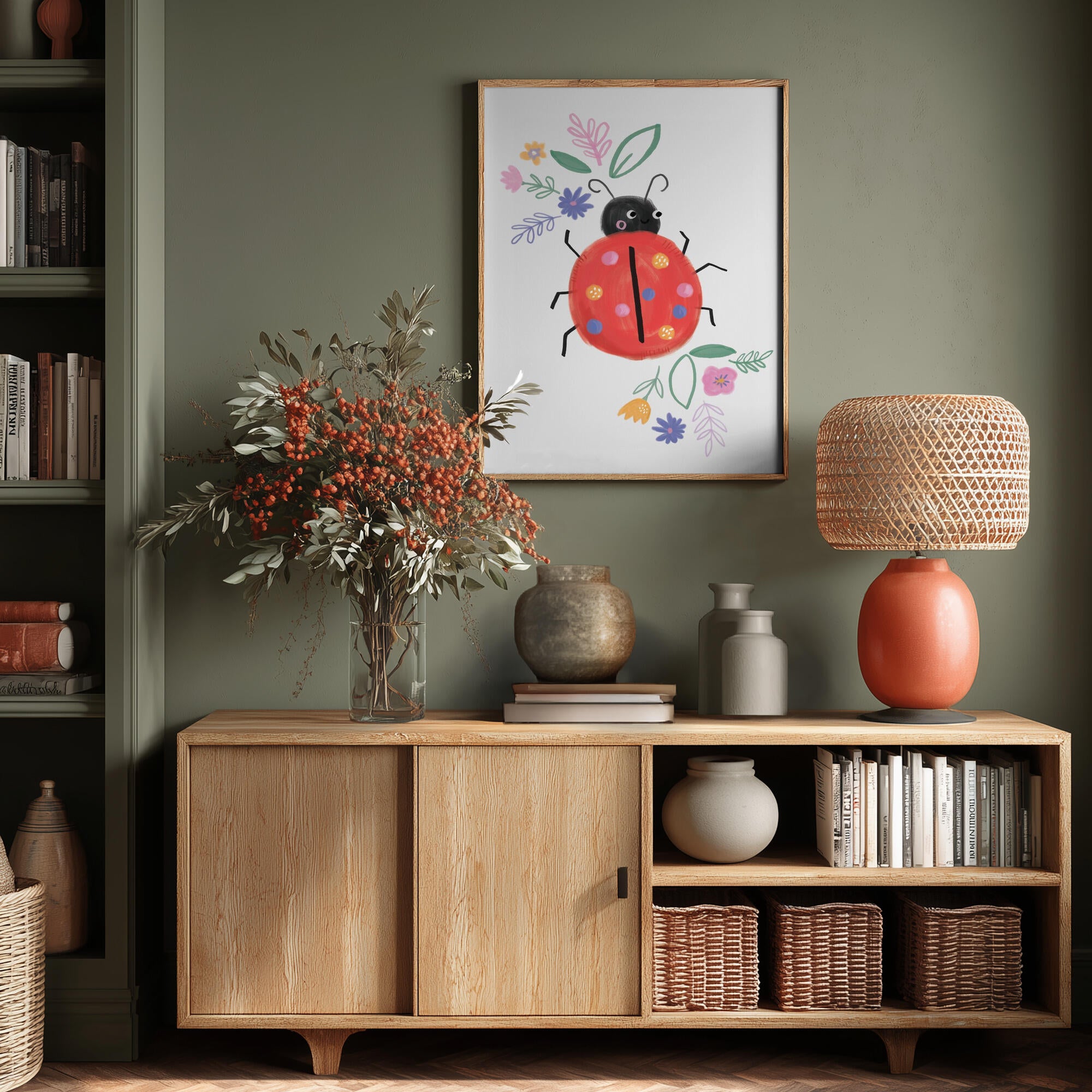Cute Ladybug Flowers