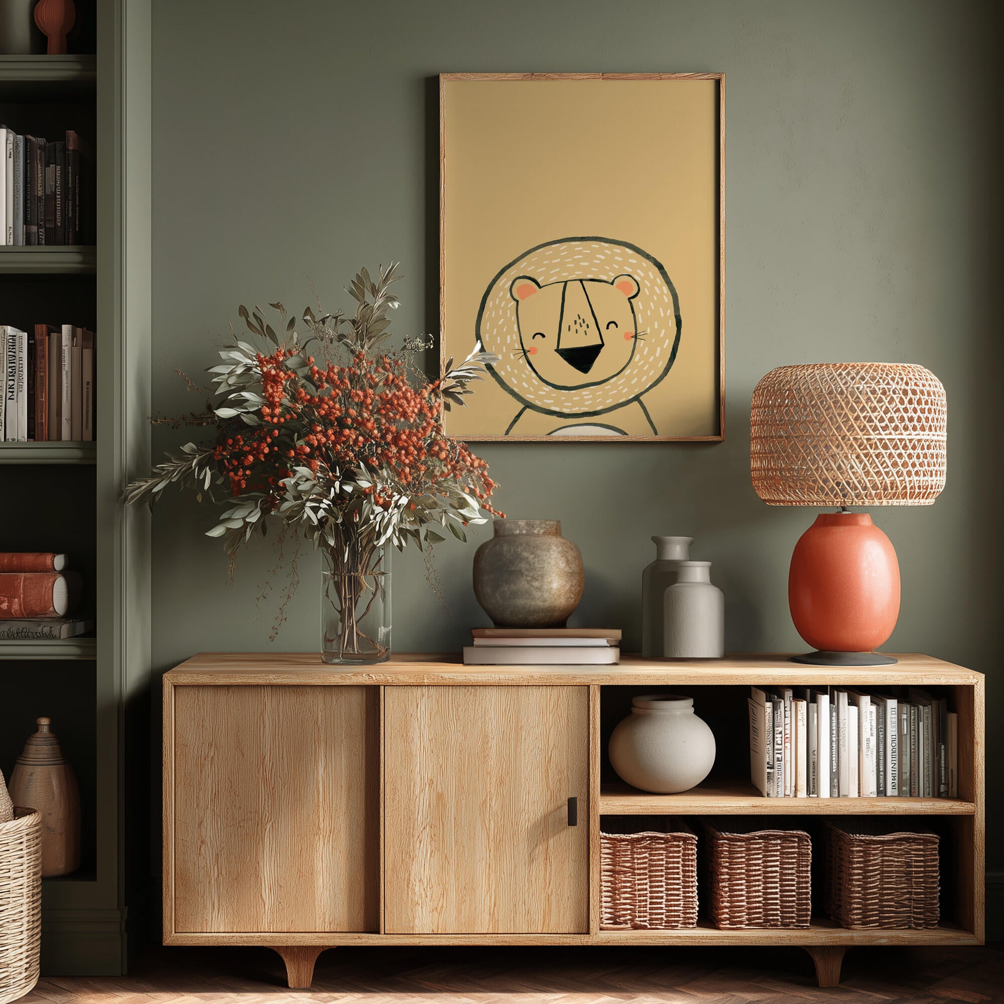 Smiling Cartoon Lion