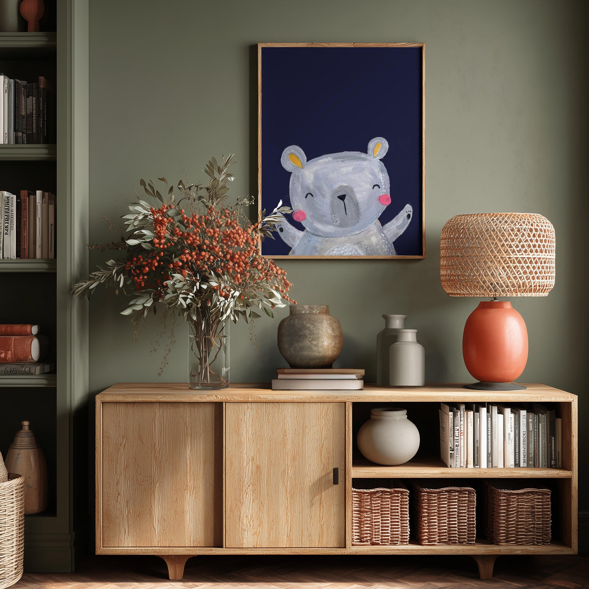 Happy Grey Bear