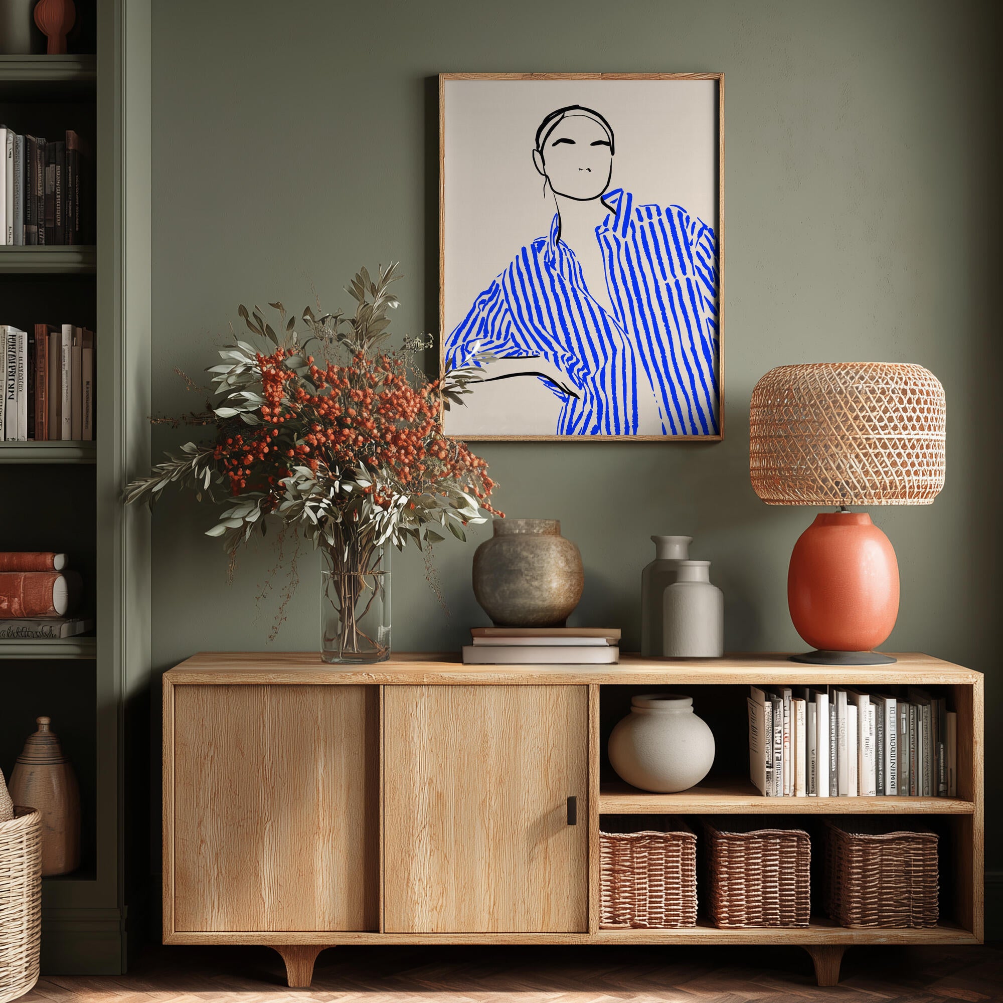 Chic Striped Portrait