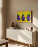 Aubergines On Yellow