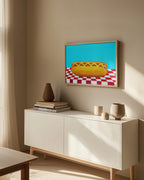 Hot Dog With Mustard Red Check Blue