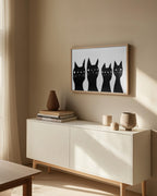 Four black cats