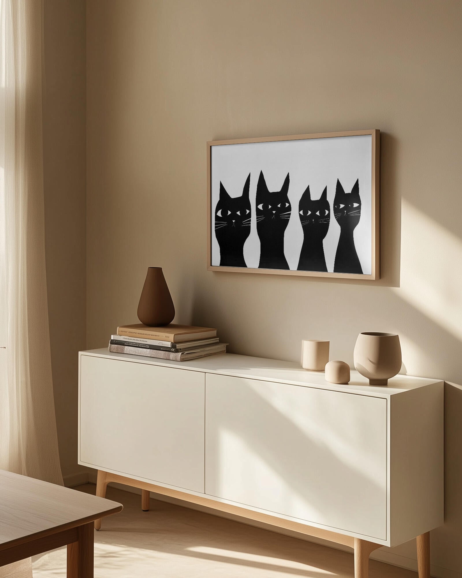 Four black cats