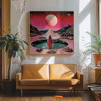A Woman in Gazes at a Cosmic Landscape
