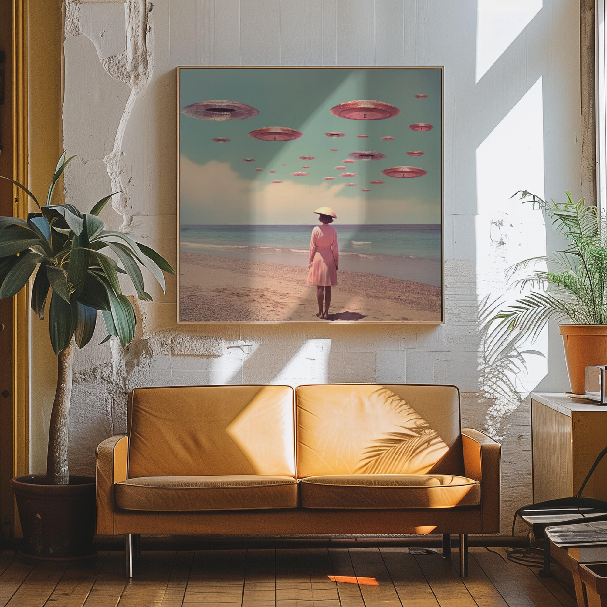 Space Beach Collage Art