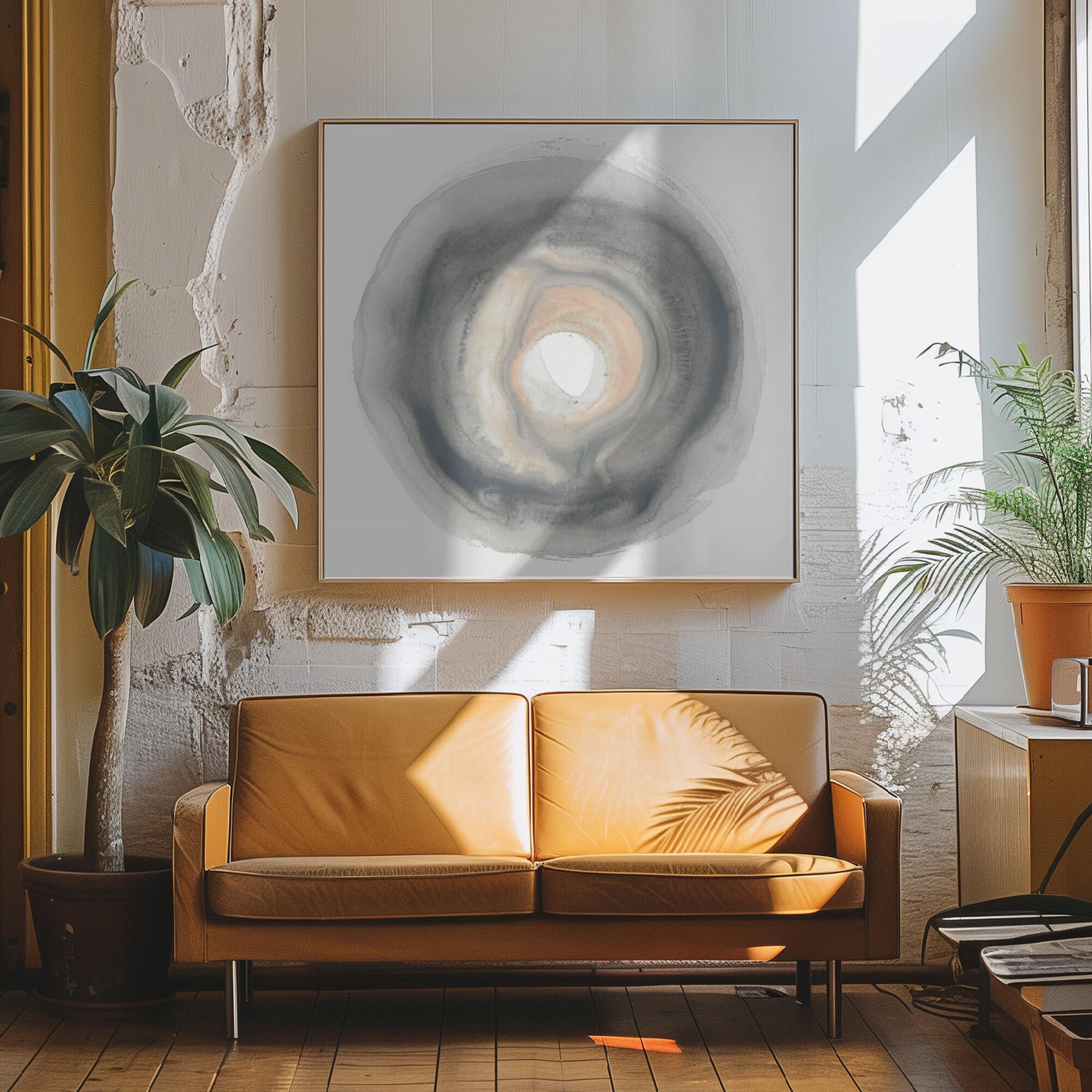 Calm Circles with Muted Gray and Beige Tones
