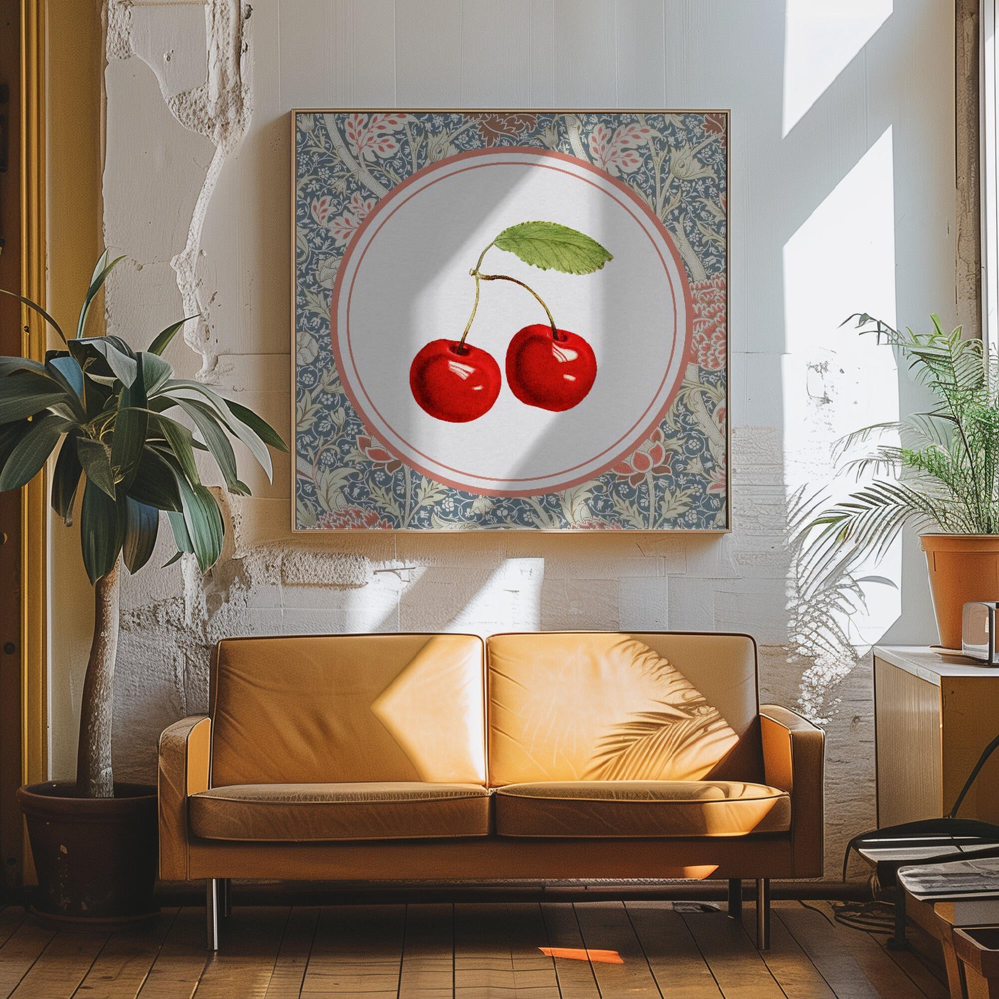 Vintage Cherry Botanical Pattern