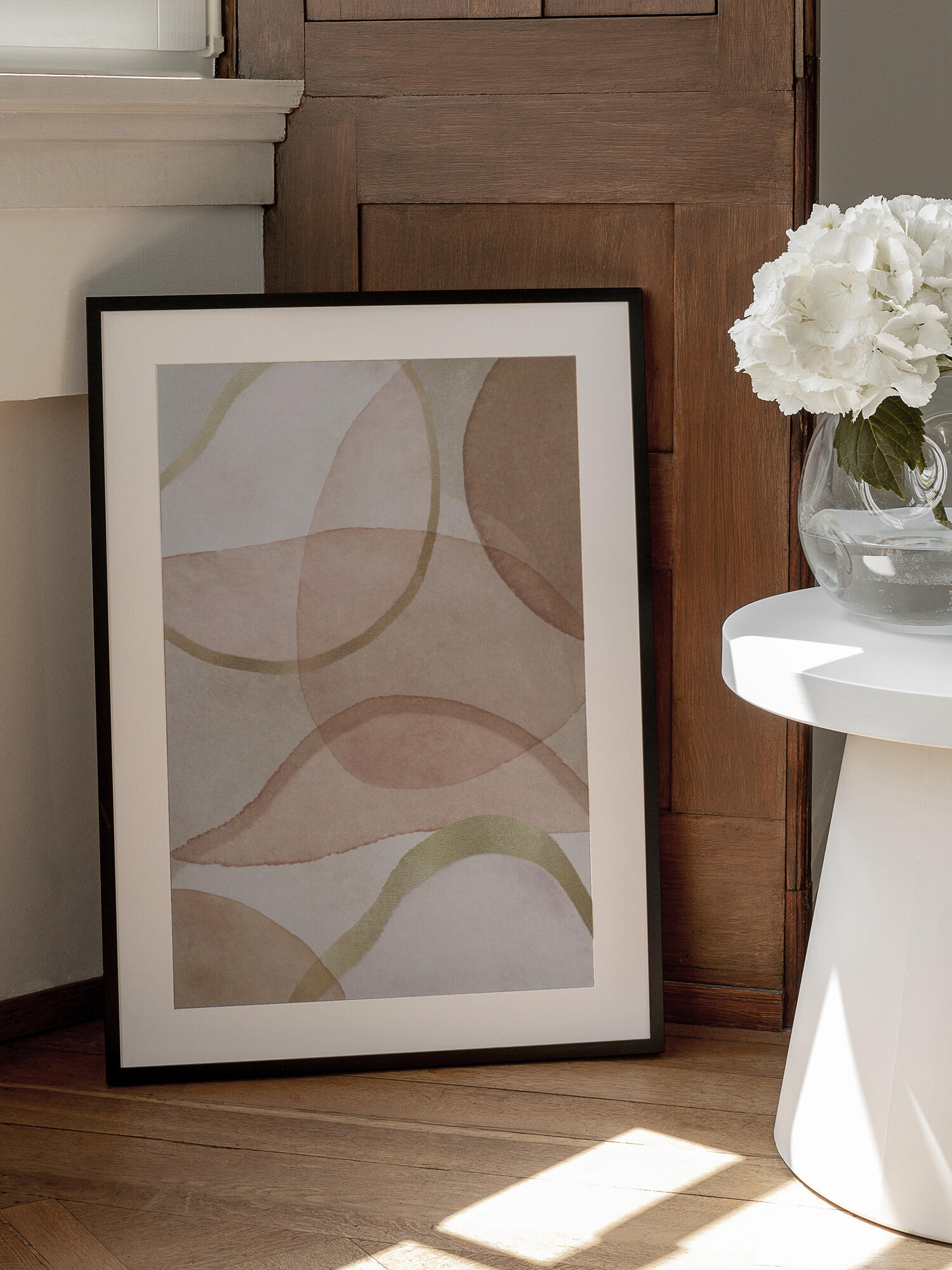 Blush and Brown Abstract