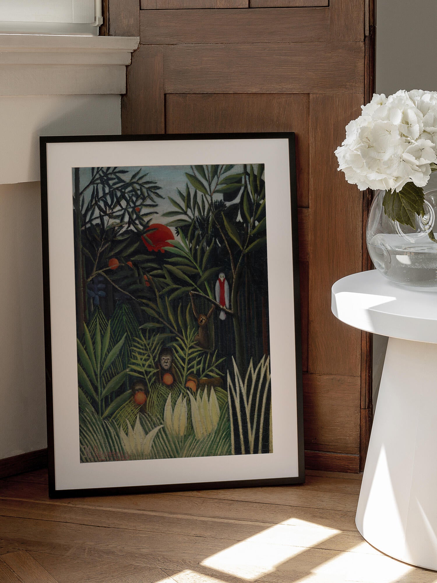 Monkeys And Parrot In The Virgin Forest