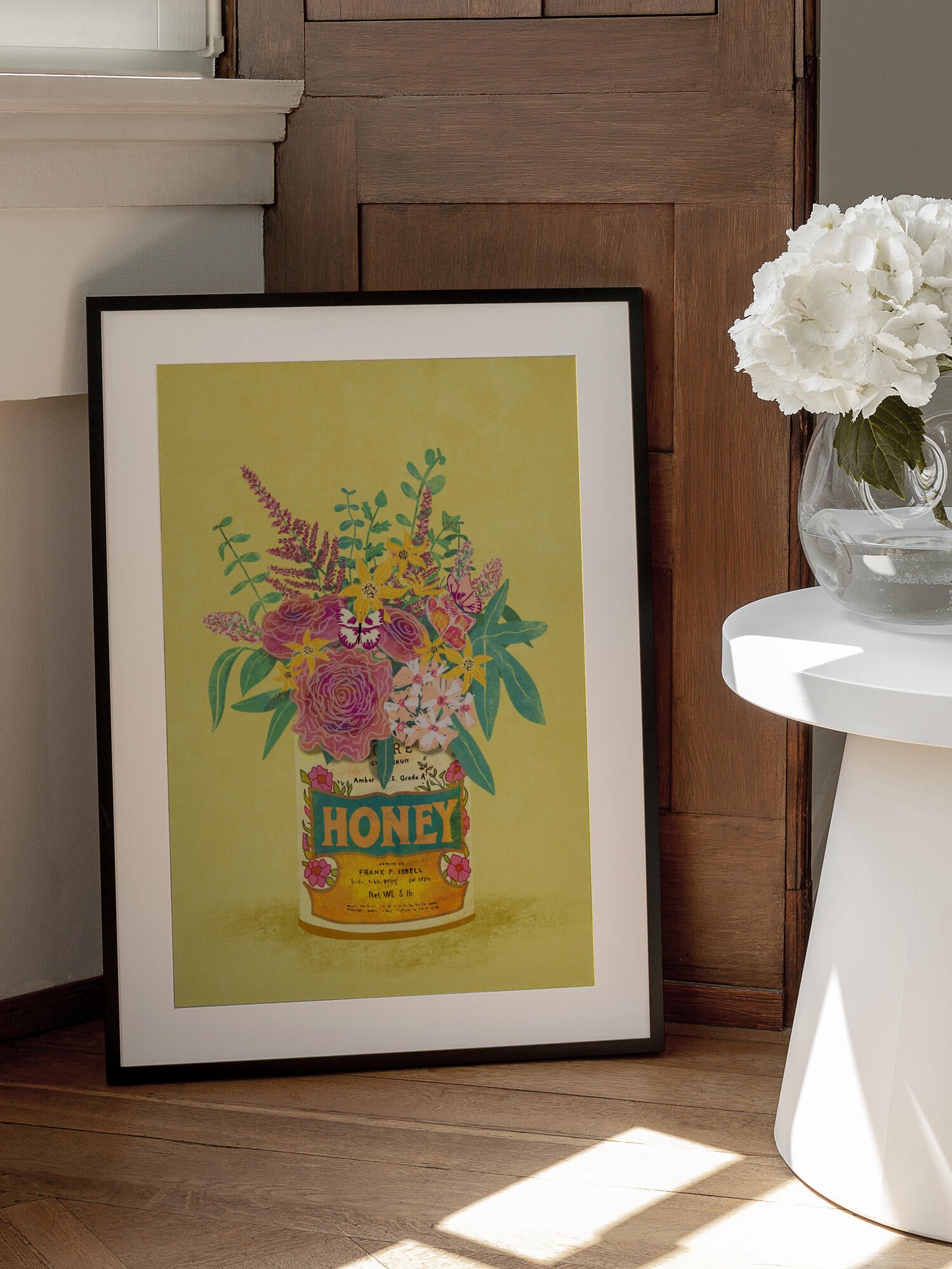 Flowers In a vintage Honey Can