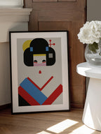 Geisha Girl Geometric Illustration