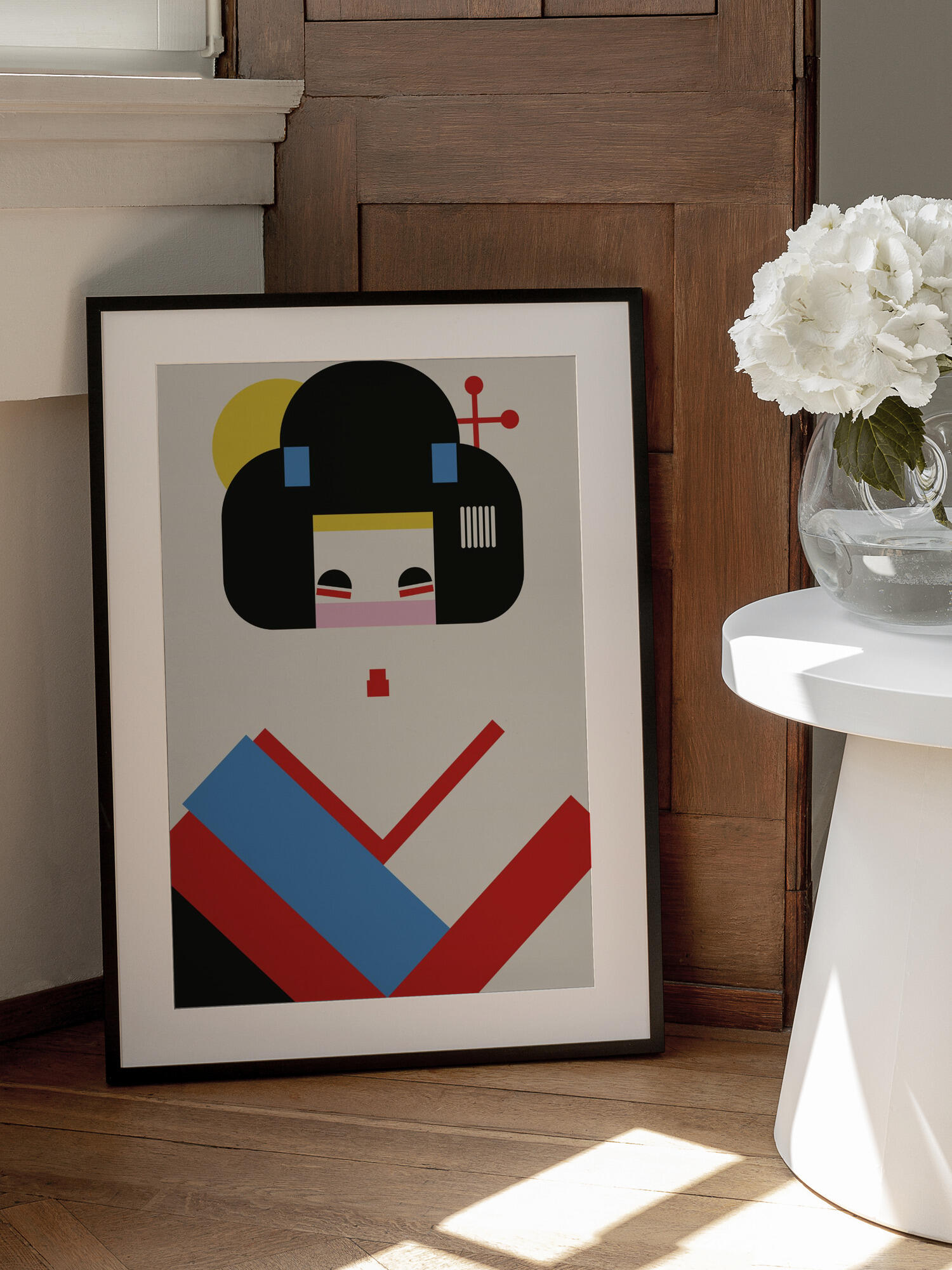 Geisha Girl Geometric Illustration