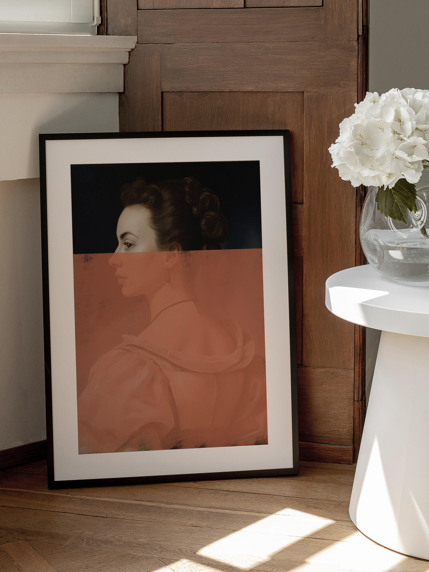 Altered Portrait of Woman Orange Modern Art