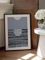 Minimalist Moon Ocean Scene