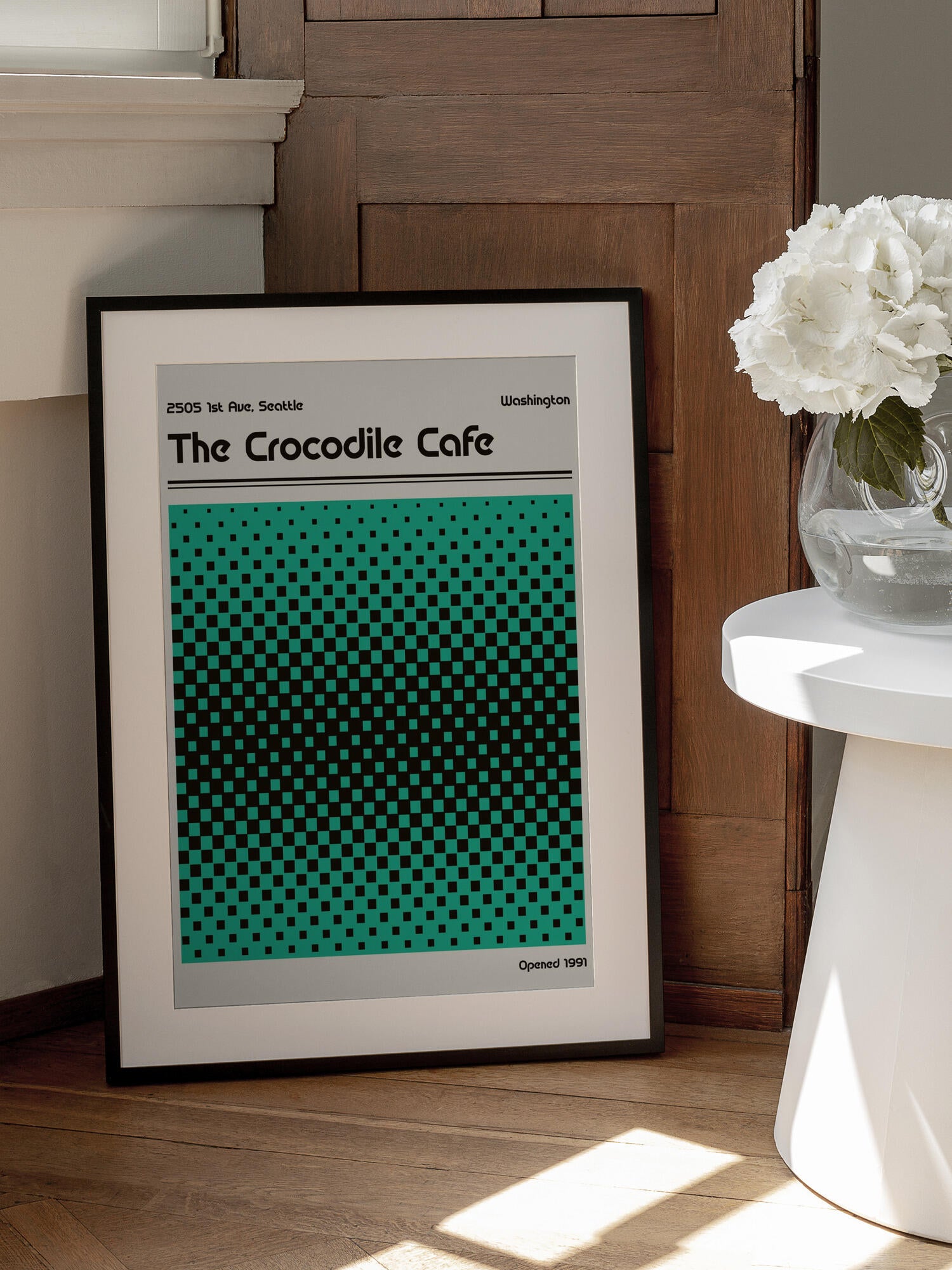 Crocodile Cafe Retro Poster