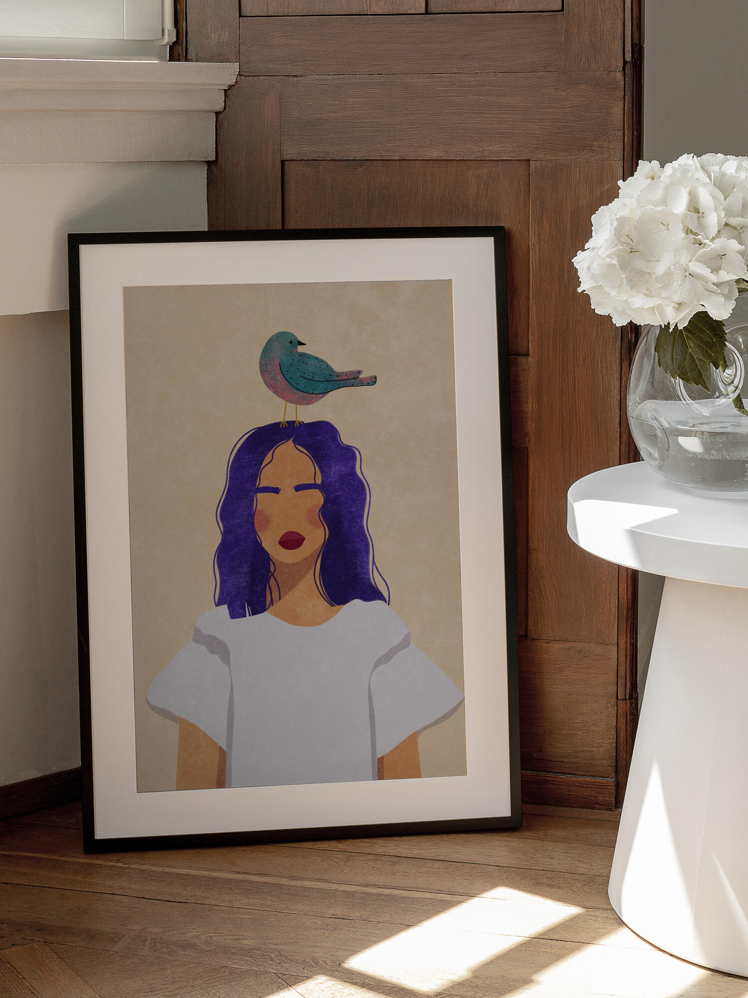 Girl with bird