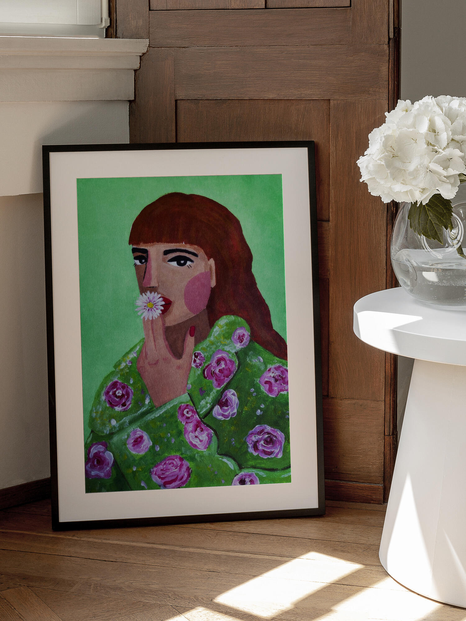 Woman Smoking a Flower