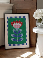 Floral Design with Bold Geometric Shapes
