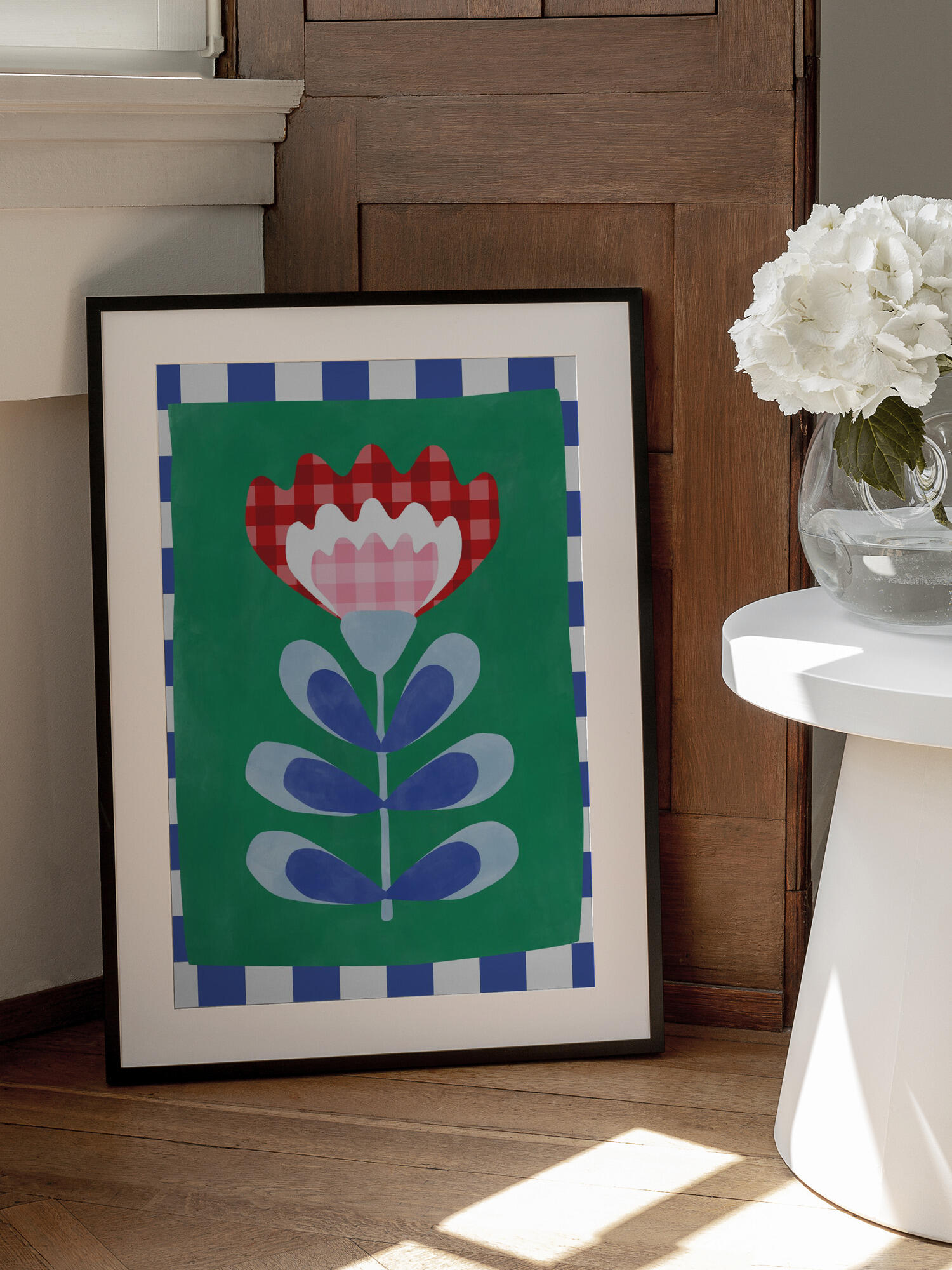 Floral Design with Bold Geometric Shapes