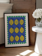 Vibrant Yellow Lemons on a Deep Blue
