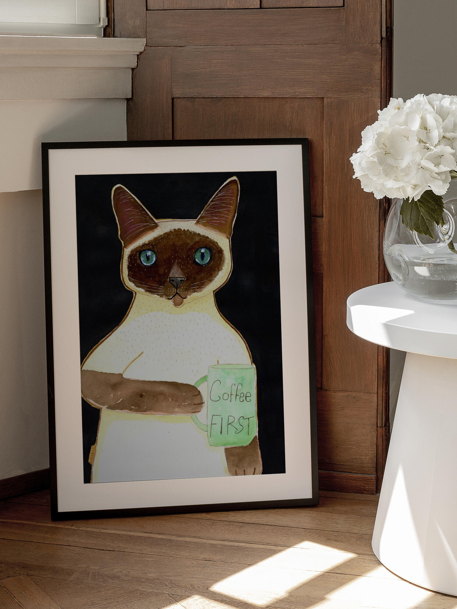 coffee cat 2 Siamese