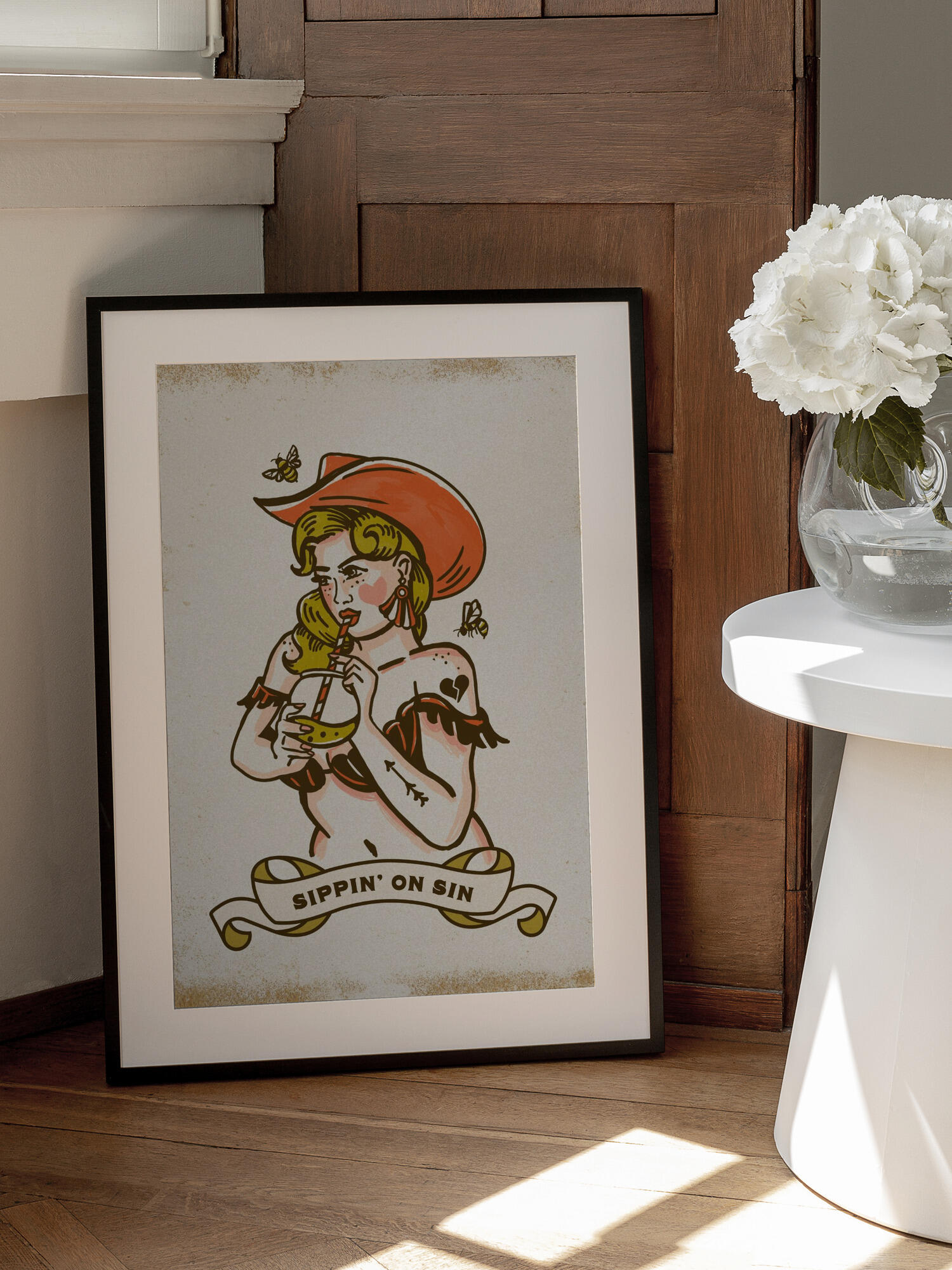 Sippin On Sin Cute &amp; Sassy Cowgirl Art
