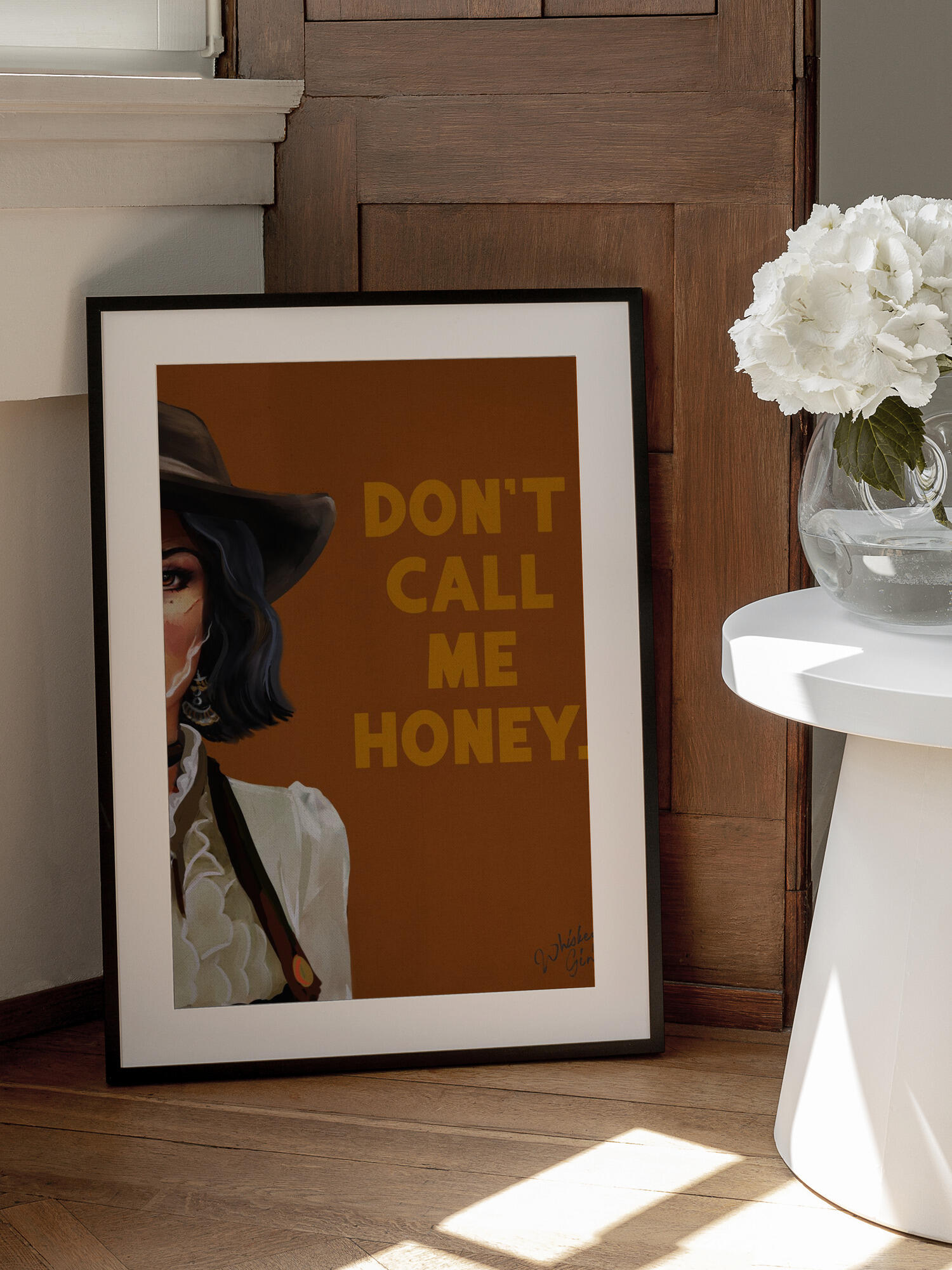Don't Call Me Honey Badass Western Cowgirl Art