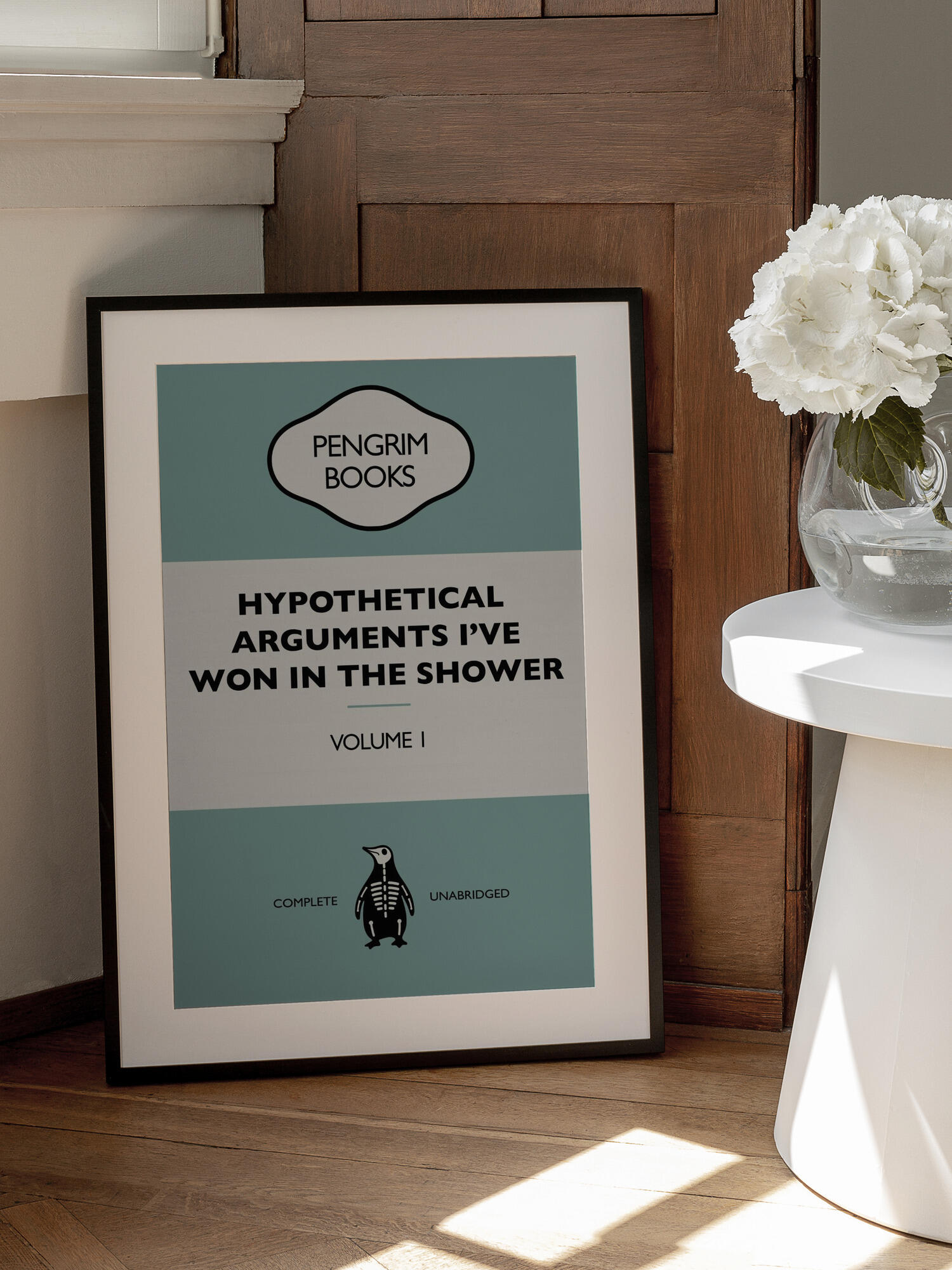 Hypothetical Arguments I've Won In the Shower - Funny Vintage Book Cover - Sarcastic Self Help - Blue.