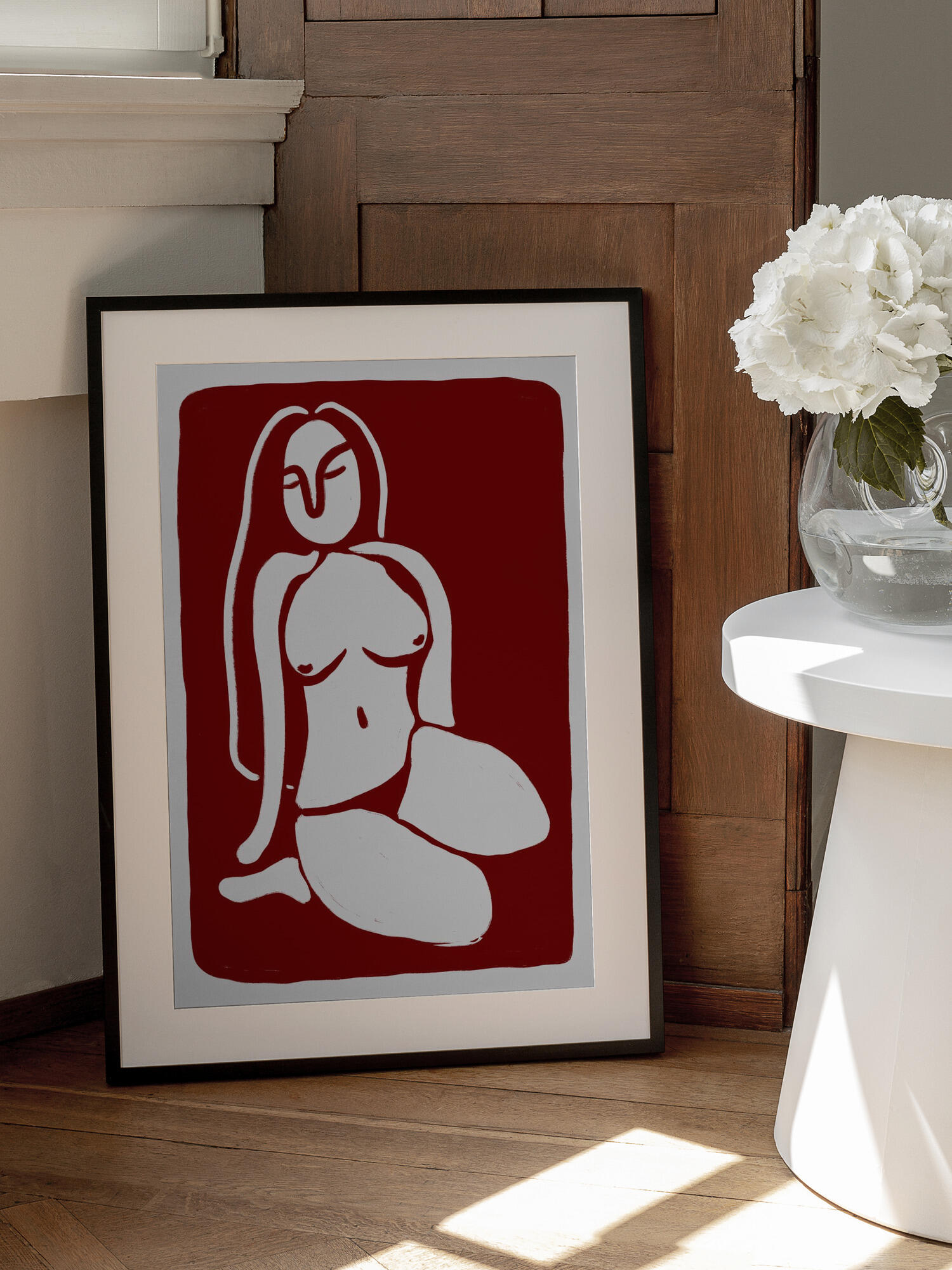 Stylized Nude Figure in a Seated Pose