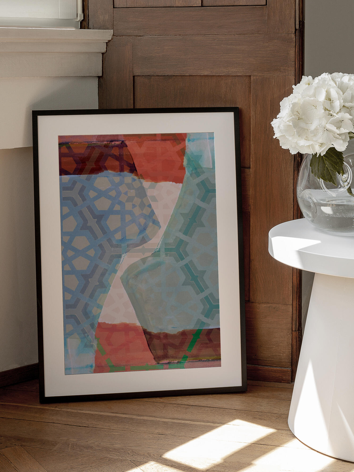 Overlapping Geometric Patterns in Soft Hues