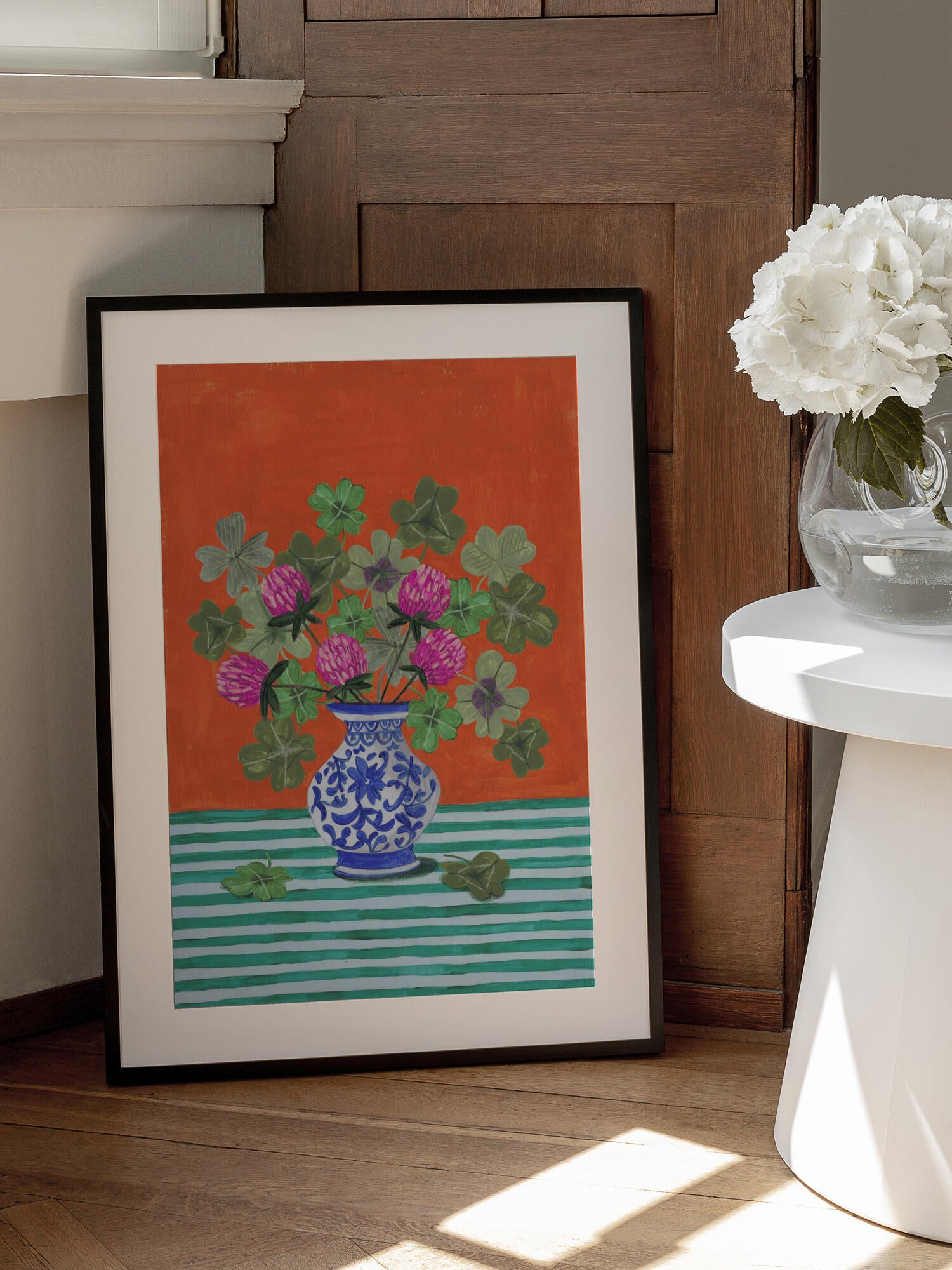 Clovers and Pink Blossoms