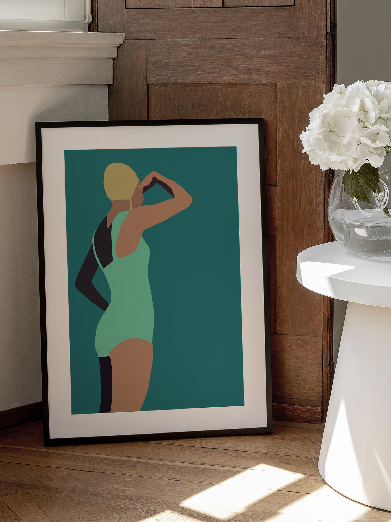 Vintage swimmer poster