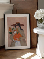 Woman in autumn in warm earth tones