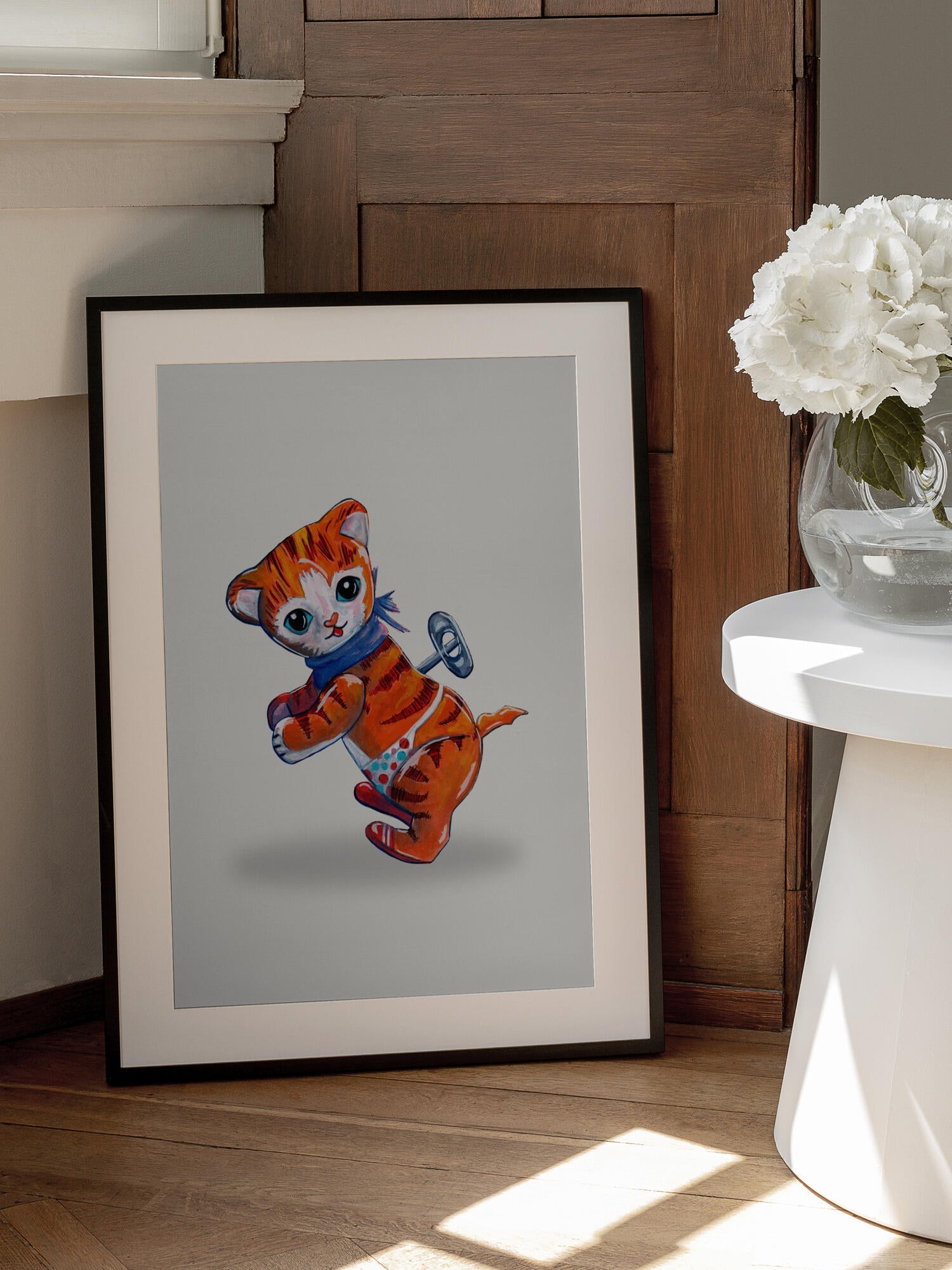Wind Up Tiger Retro Toy By Renee Machan