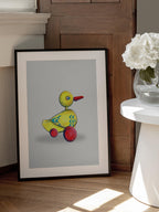 Pull Along Duck Retro Toy By Renee Machan