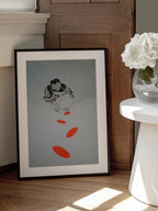 Man Drawing Orange Shapes