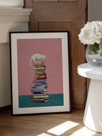 Cozy Cat on Colorful Books