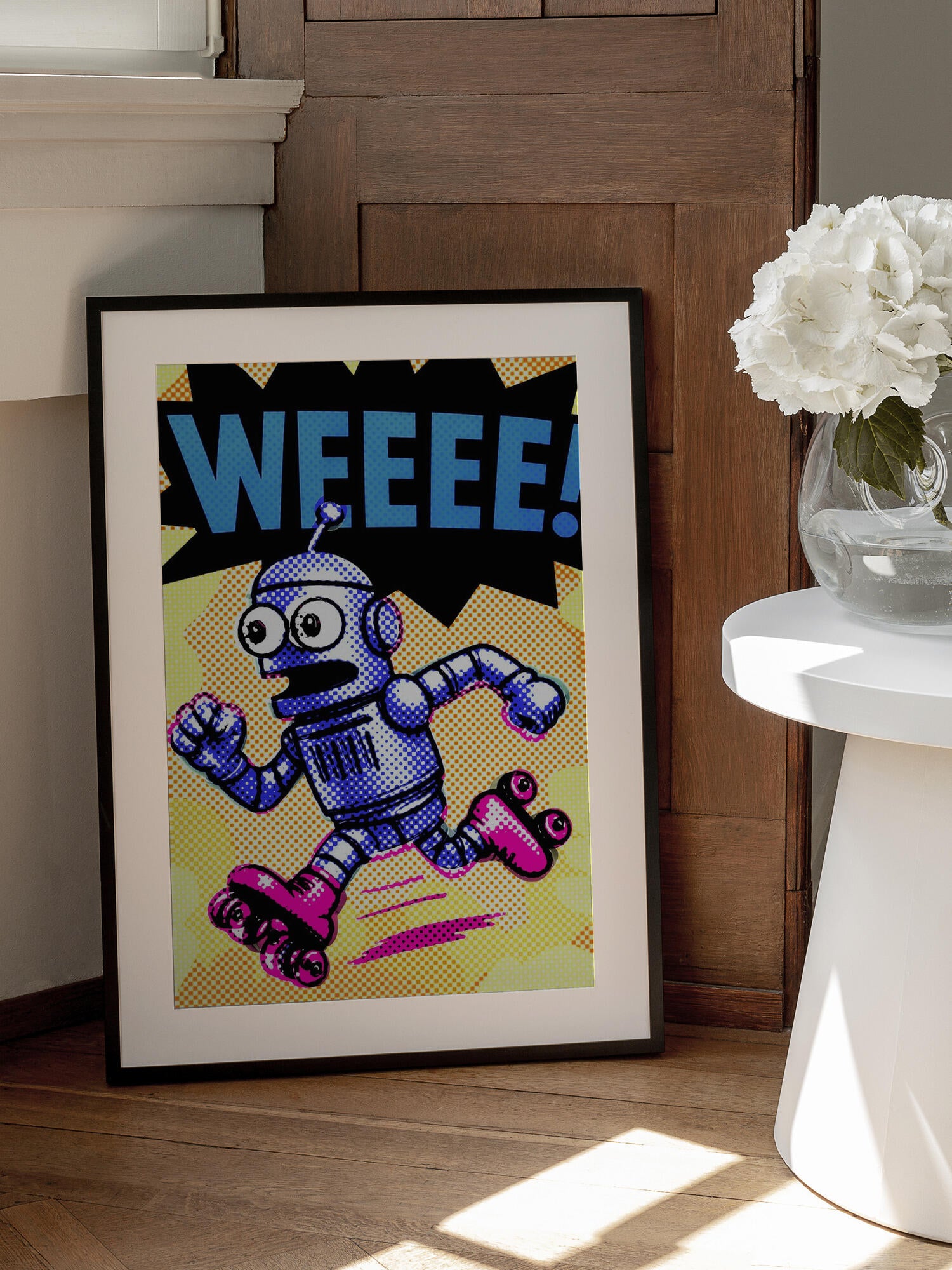 Blue Robot Roller Skates