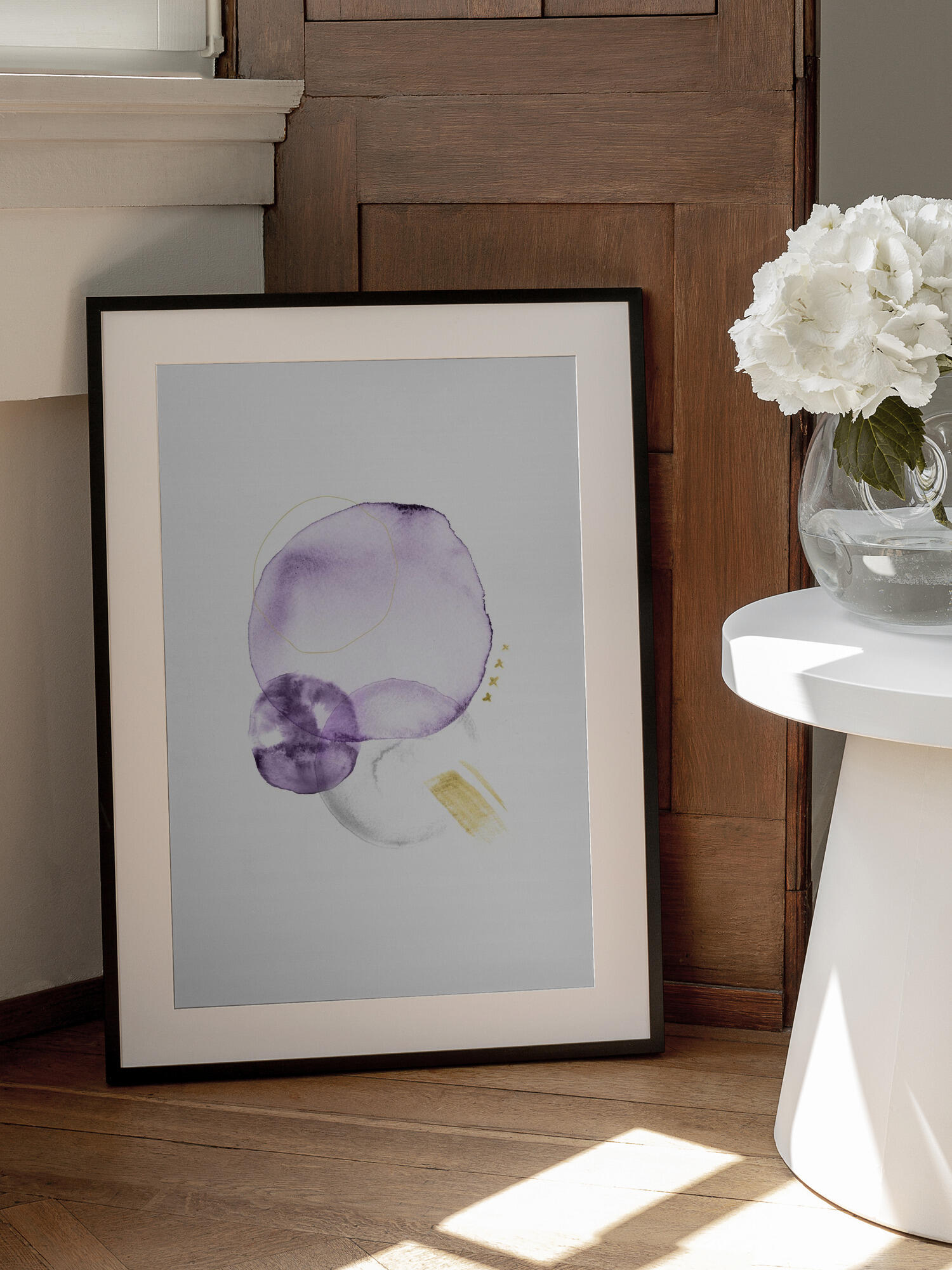 Purple Gold Abstract Shapes