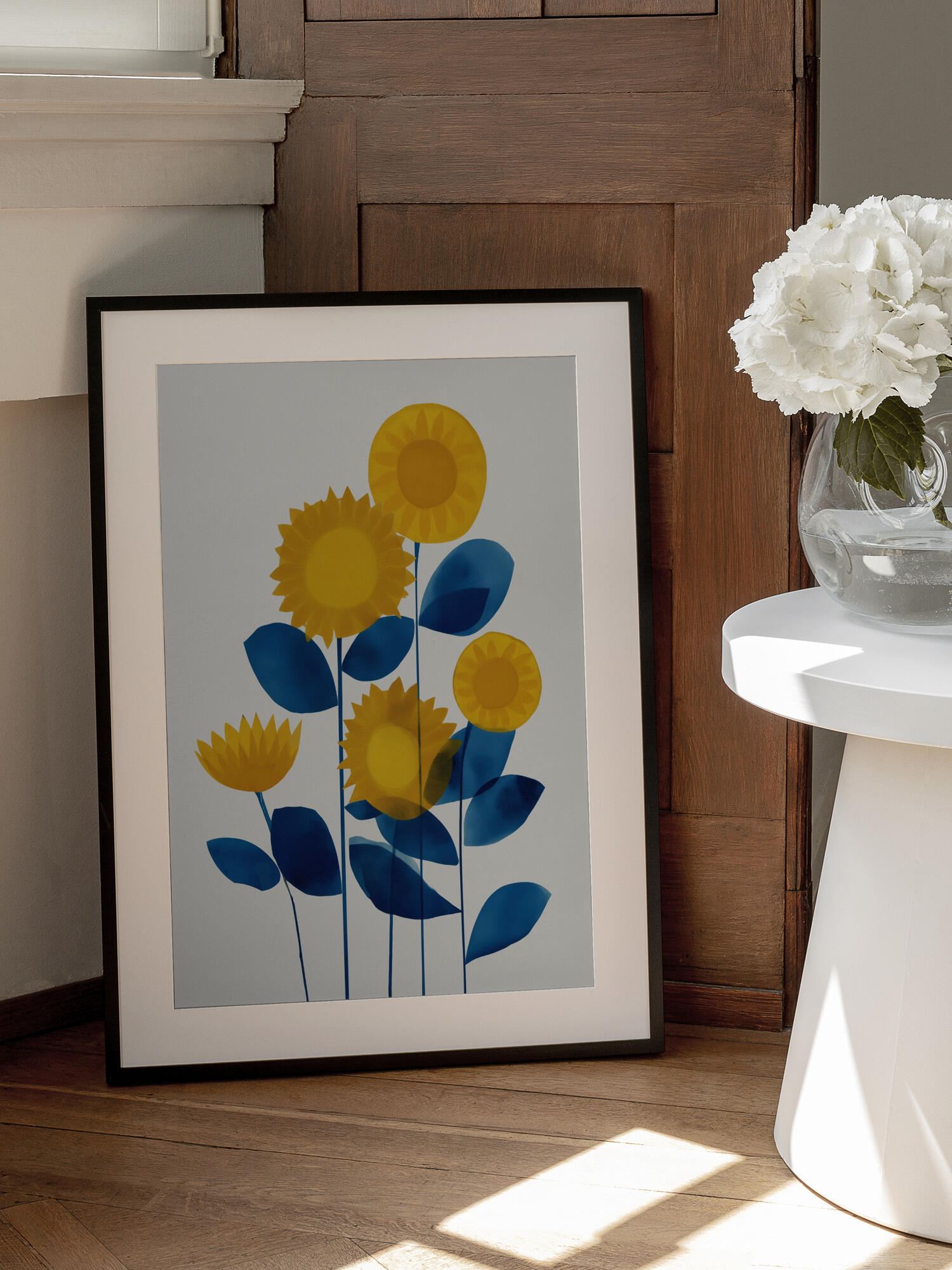 Blue and Yellow Sunflowers