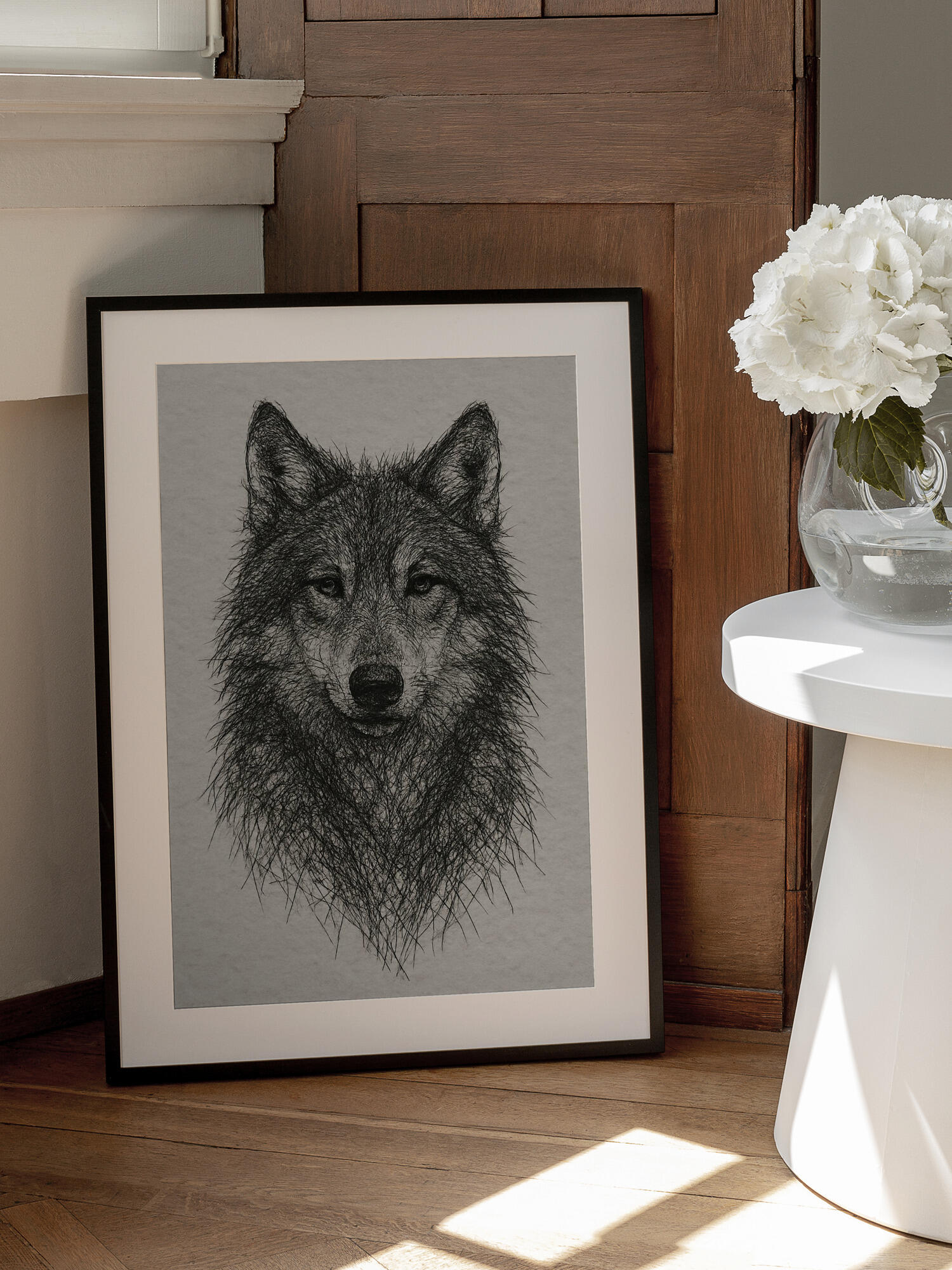 Detailed Wolf Drawing
