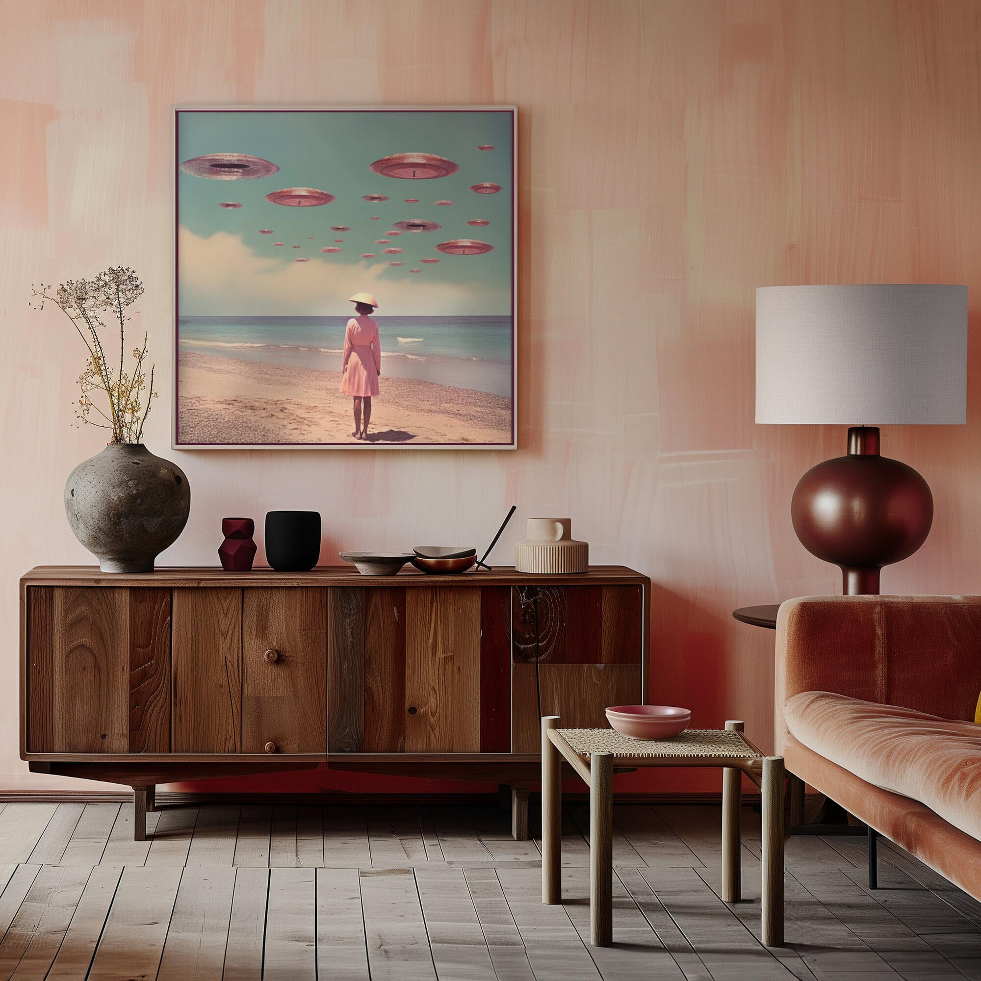 Space Beach Collage Art