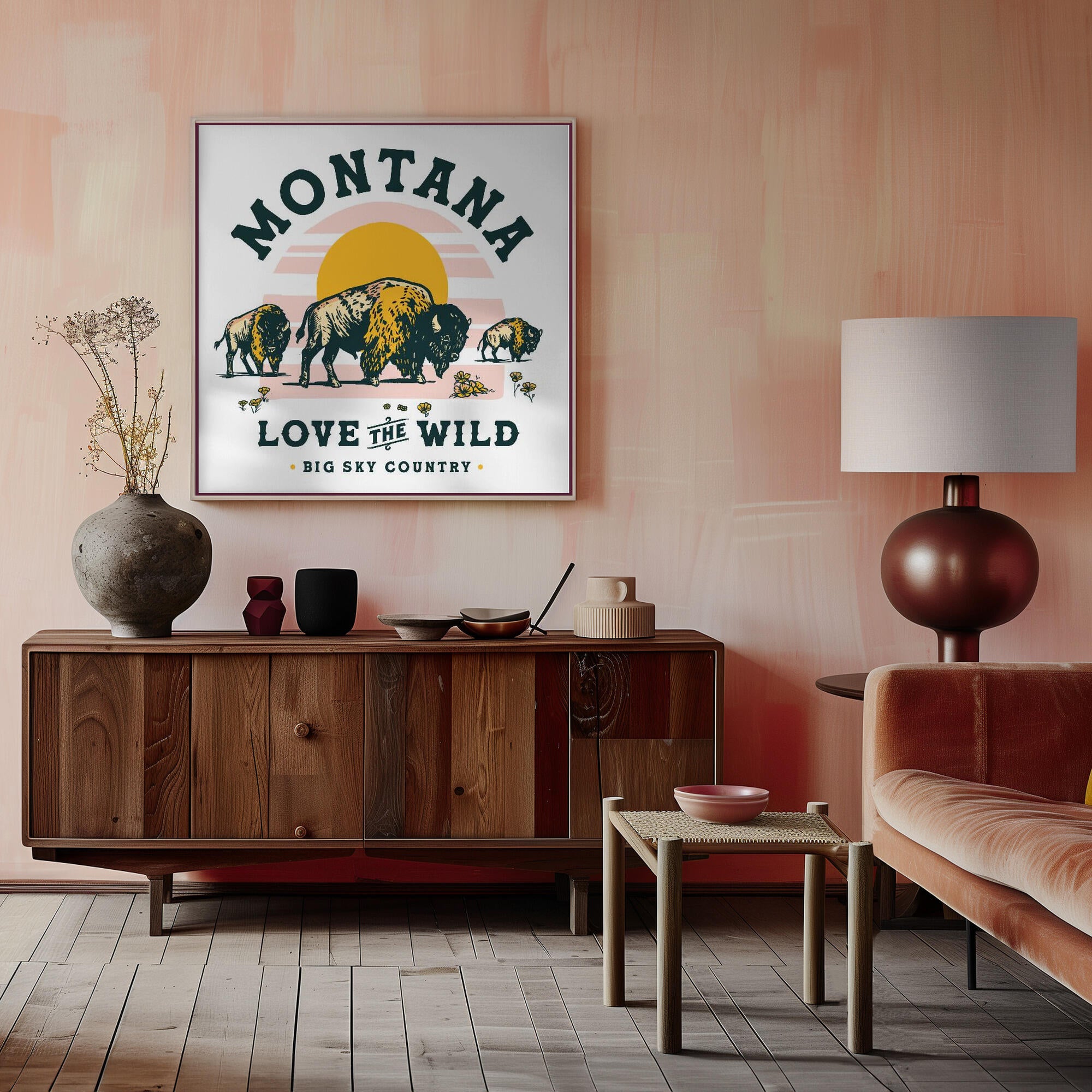 Montana Buffalo Art: Love The Wild