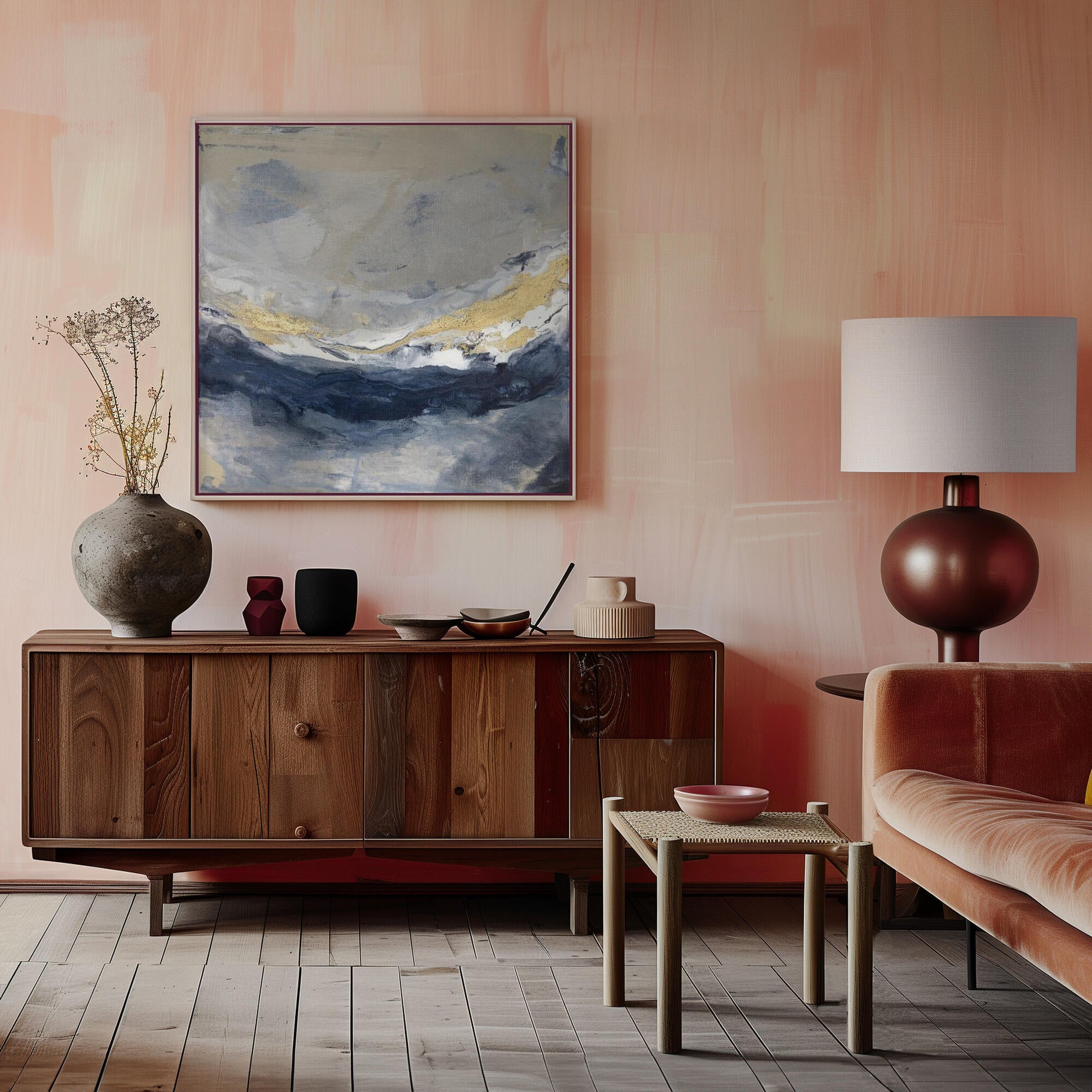 Layers of Blue Gray and Gold Tones