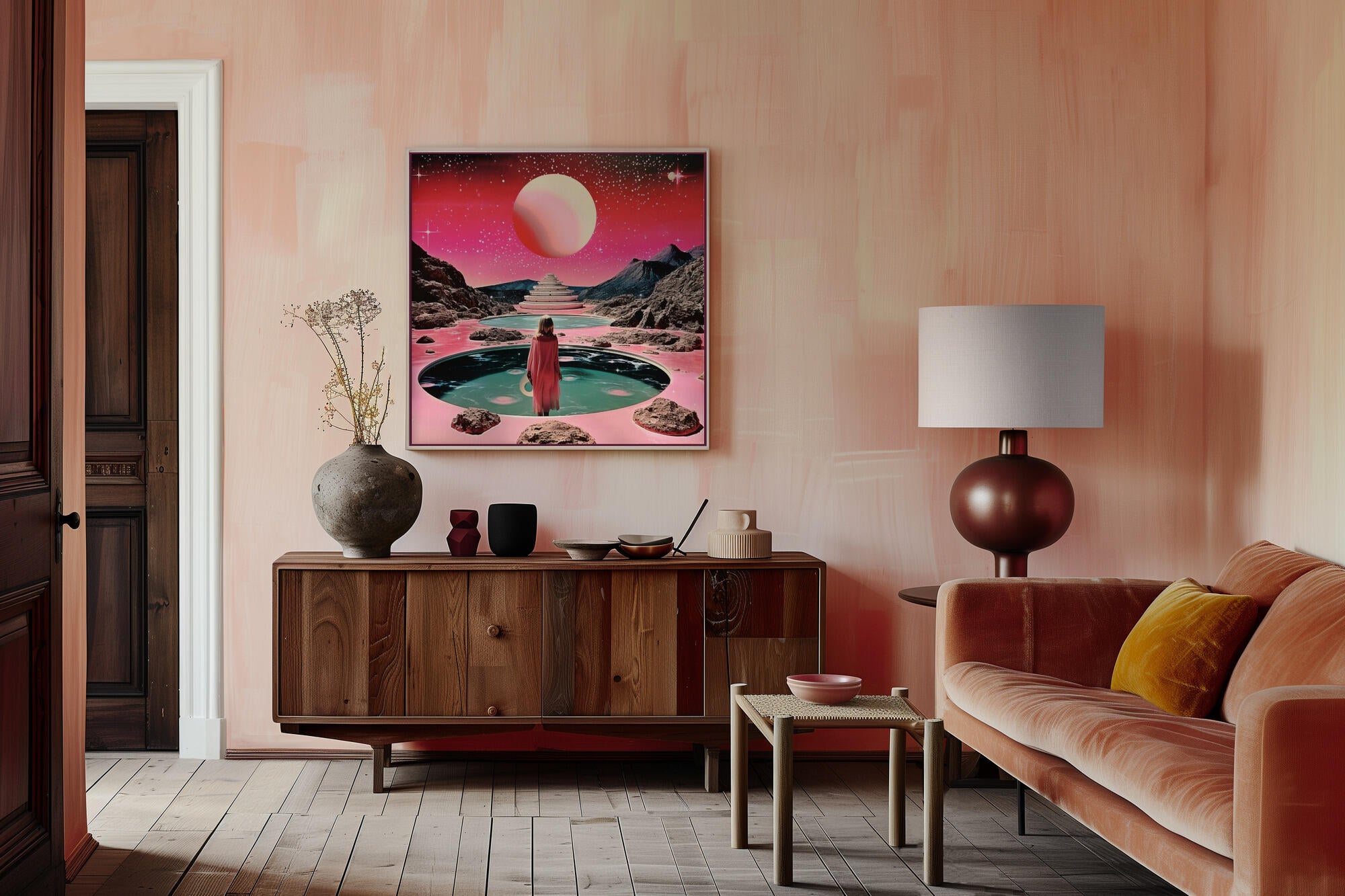 A Woman in Gazes at a Cosmic Landscape